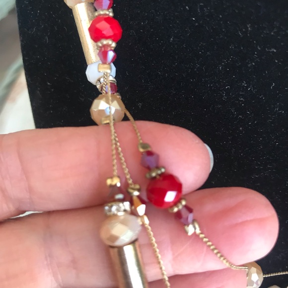 1990s NECKLACE THREE STRANDS AB CRYSTALS WITH PAIRED BRACELET AND EARRINGS - Picture 10 of 16